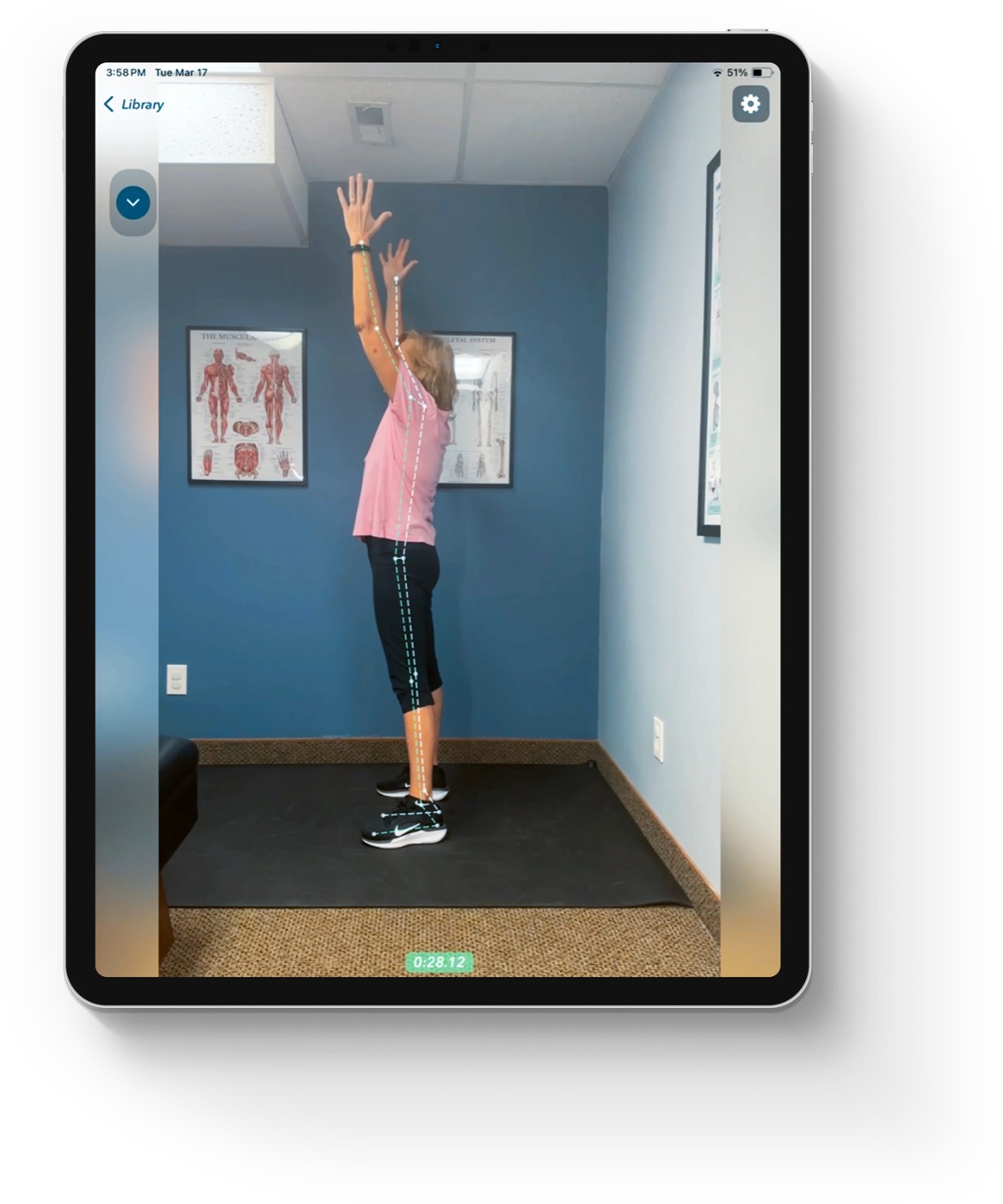 AI movement analysis screen at SYMYO